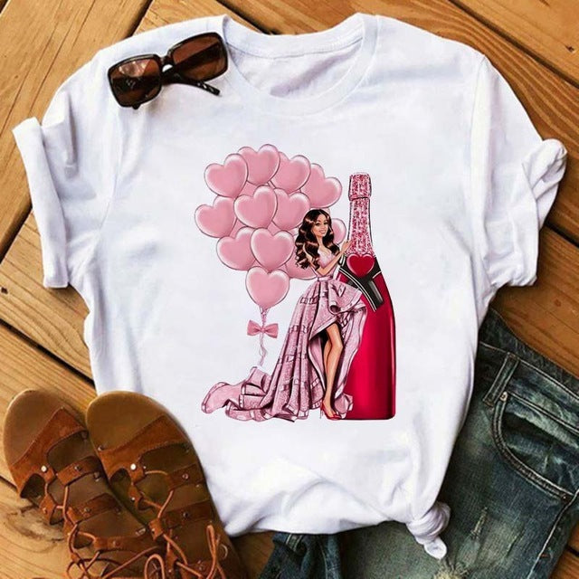 Heartbeat Wine Glass T Shirt Gomaki