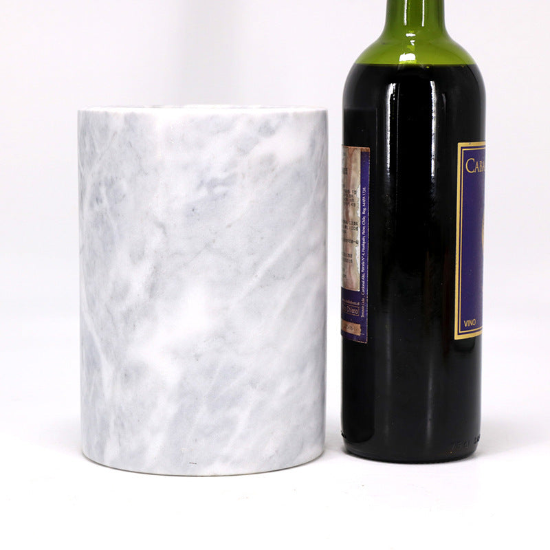 Luxury White Marble Wine Bottle Chiller Gomaki