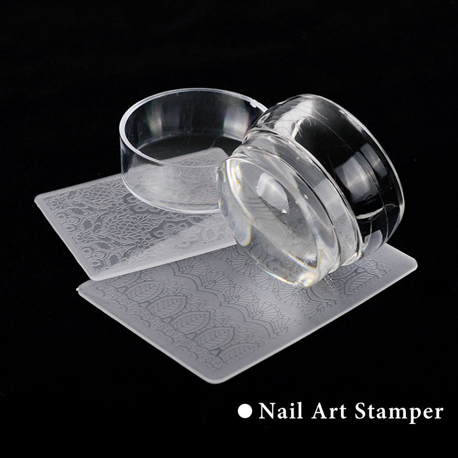 Transparent Silicone Nail Stamper with Scraper Set Gomaki