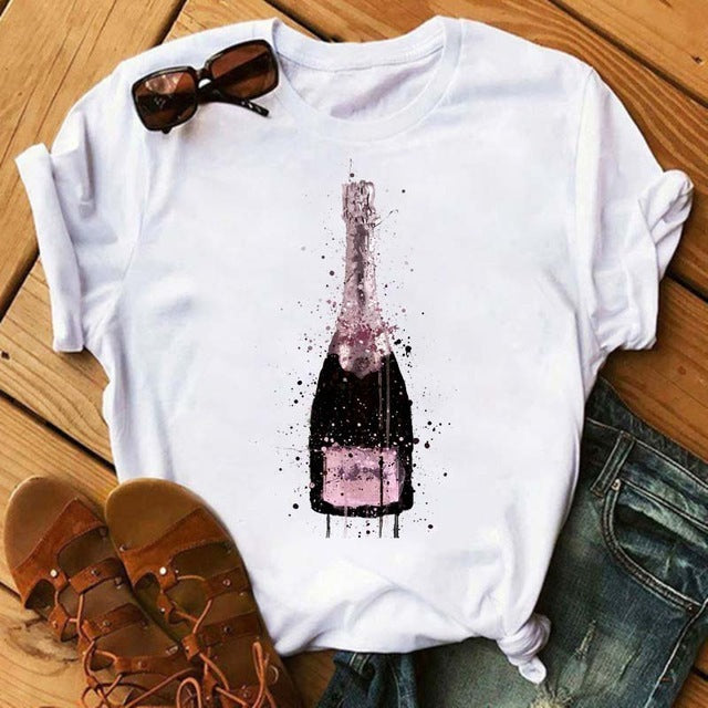 Heartbeat Wine Glass T Shirt Gomaki