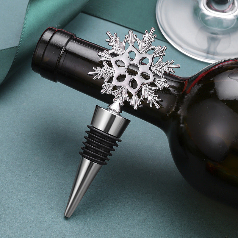 Bouchon de bouteille de vin Gomaki en forme de flocon de neige doré