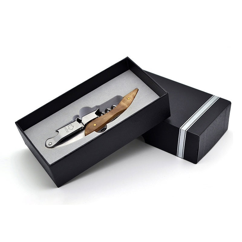 Cavatappi da cameriere professionale con manico in legno Gomaki