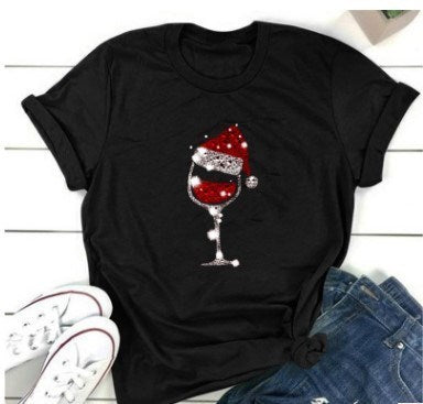 Christmas Wine Glass T Shirt Gomaki
