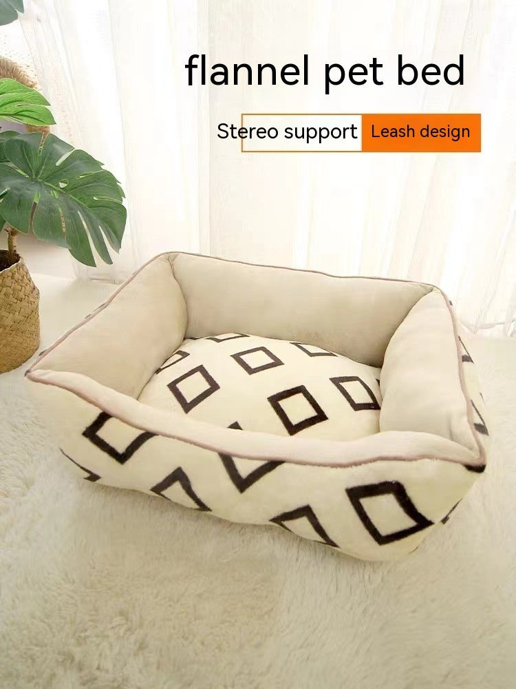 Soft Square Cat Small Dog Bed Gomaki