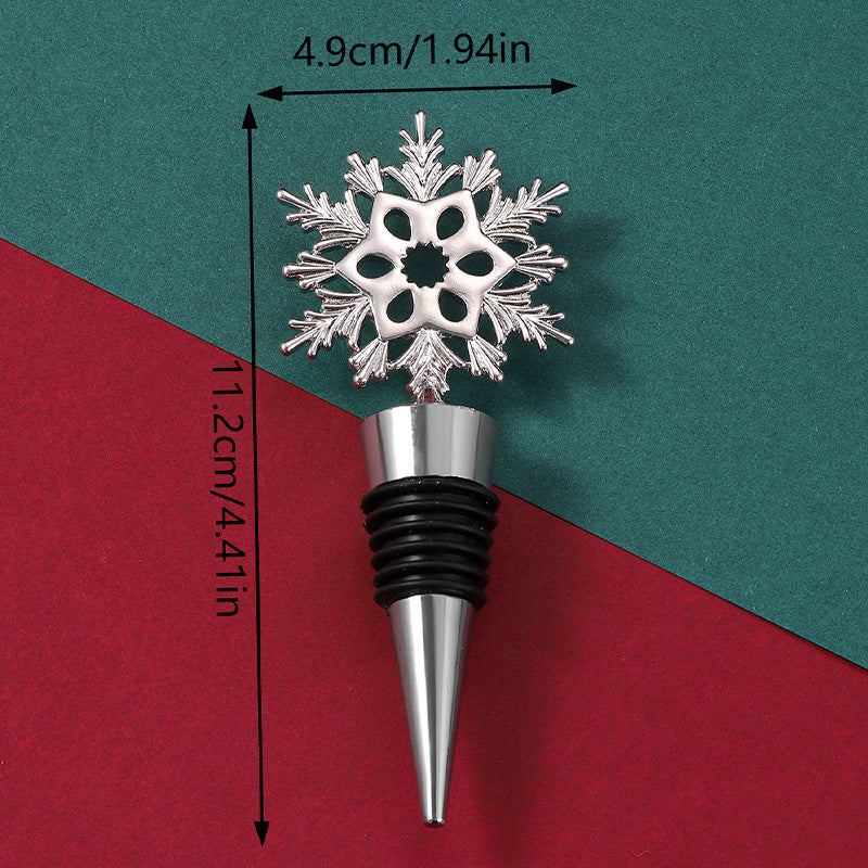 Bouchon de bouteille de vin Gomaki en forme de flocon de neige doré