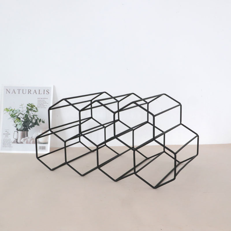 Geometric Metal Wine Rack Gomaki
