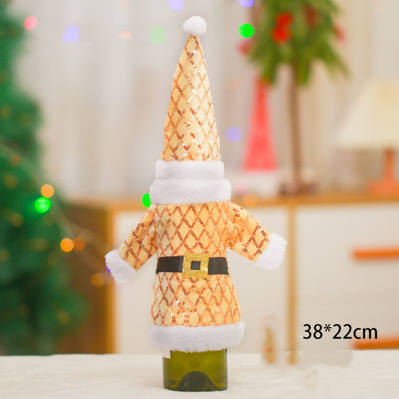 Housse de bouteille de vin en forme de gnome de Noël Gomaki